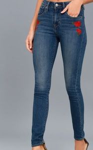 Levi's 721 High Rise Skinny Embroidered Jeans